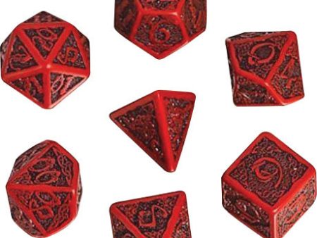 Celtic Dice Set 3D Black Red (7) Cheap