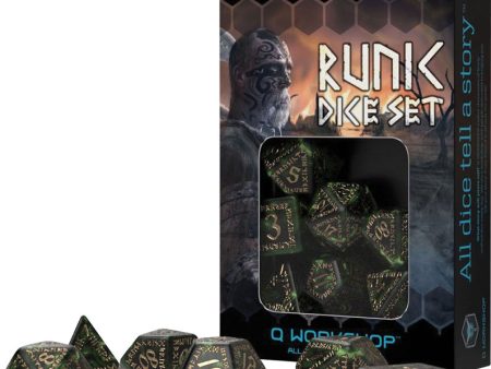 Runic Dice Set Green Gold (7) Online