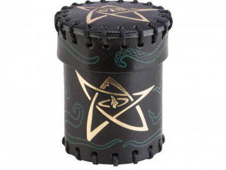 Call of Cthulhu: Dice Cup Black Green with Gold Leather on Sale