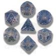 Elvish Dice Set Transparent Blue (7) For Cheap