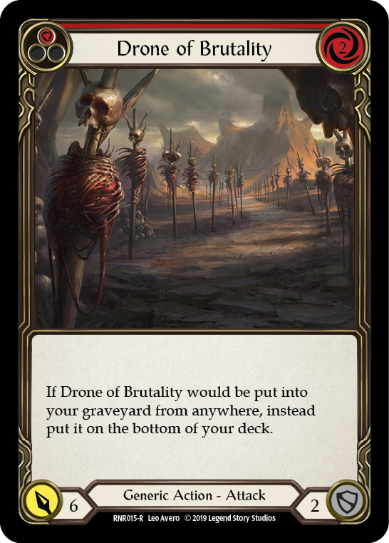 Drone of Brutality (Red) [RNR015-R] (Rhinar Hero Deck)  1st Edition Normal Fashion