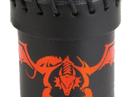 Dice Cup: Flying Dragon Black Red Leather For Sale