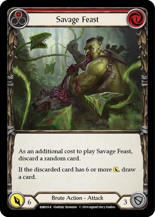 Savage Feast (Red) [RNR010-R] (Rhinar Hero Deck)  1st Edition Normal For Sale